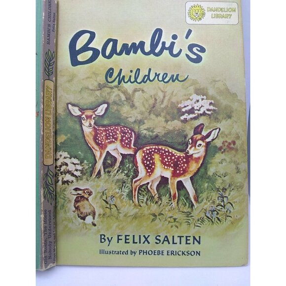 Vtg Dandelion Library double book Bambi's Children & Old Rosie stories HC - Picture 2 of 11